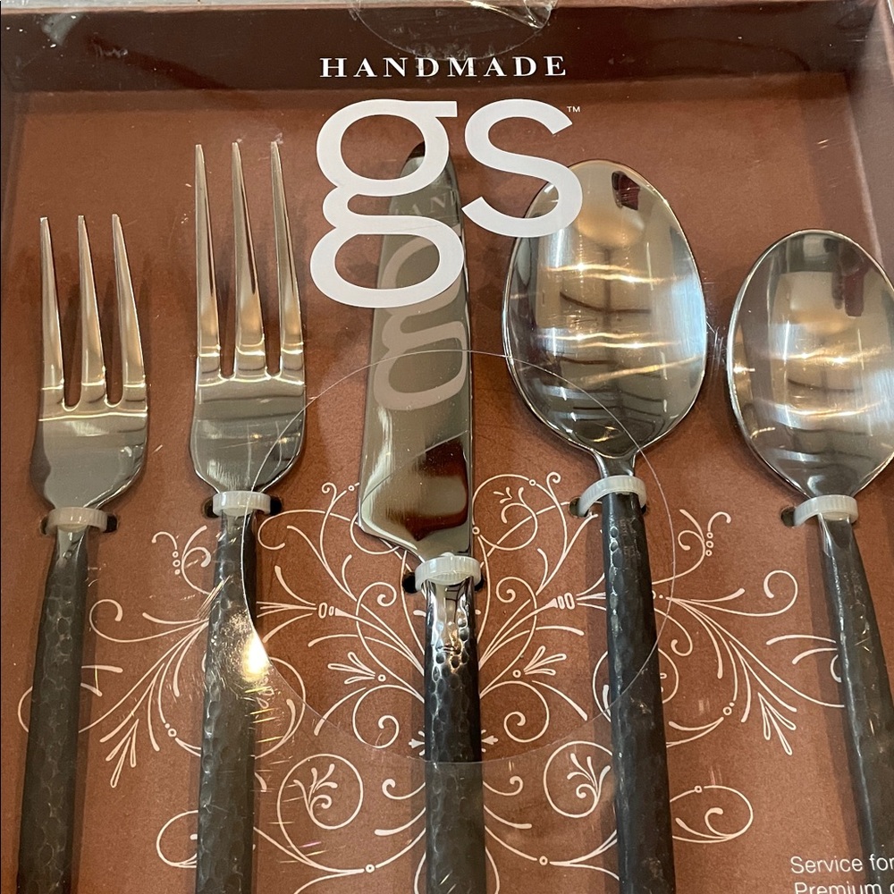 Handmade Silver and Black Cutlery Set - Picture 4 of 13